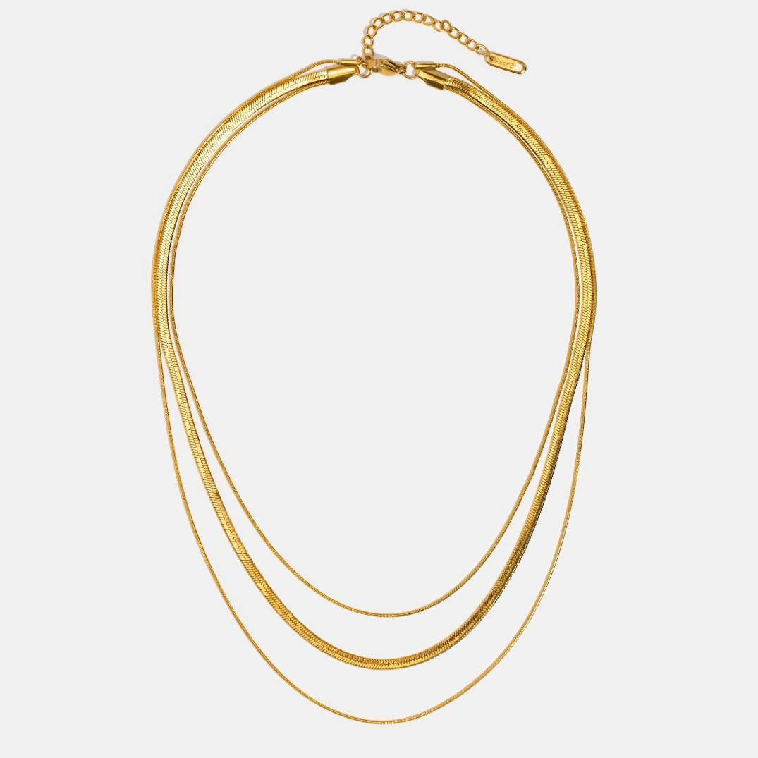 Gold Multi-Layered Chain Necklace