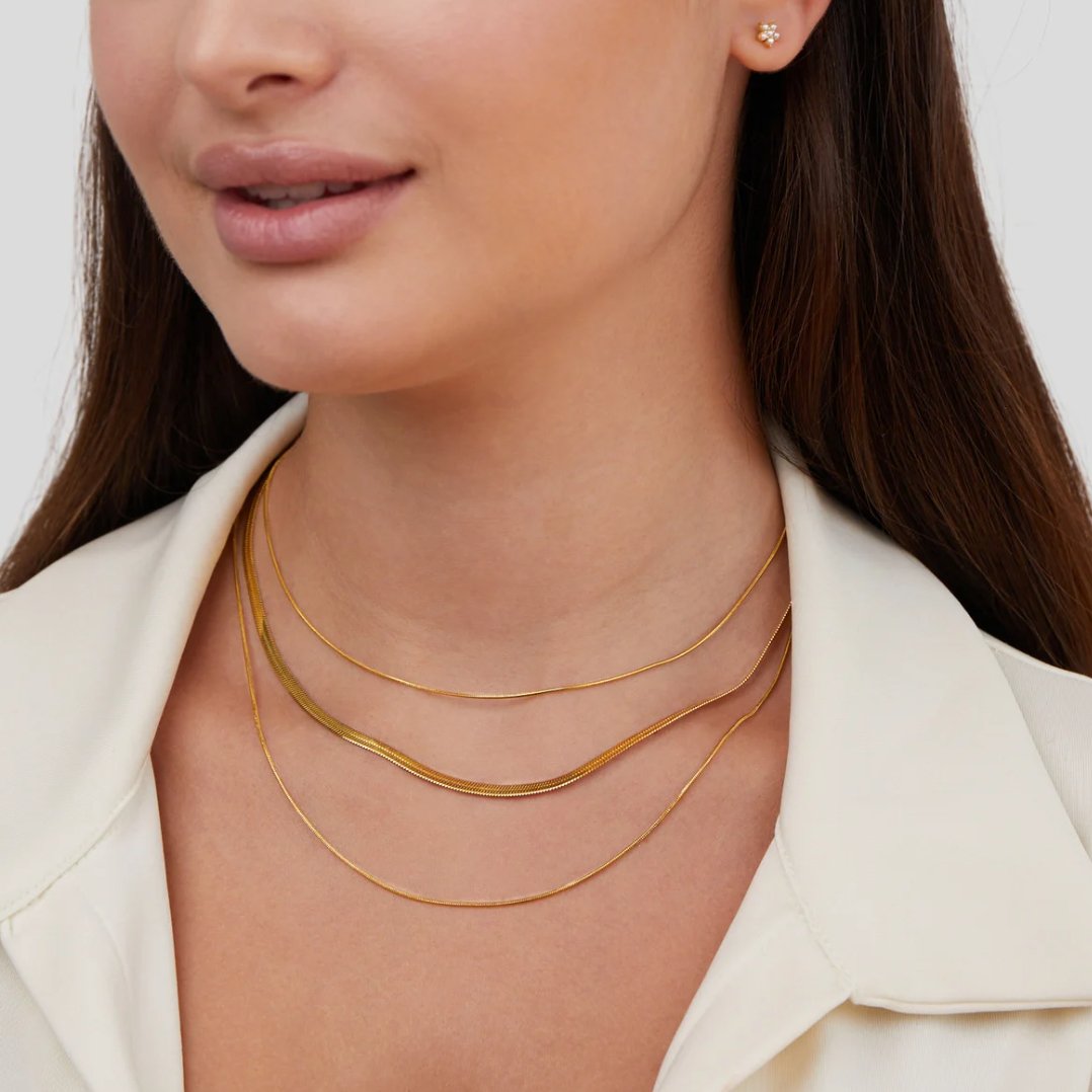 Gold Multi-Layered Chain Necklace