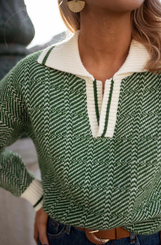 VENALIS | Pull classique en vert élégant