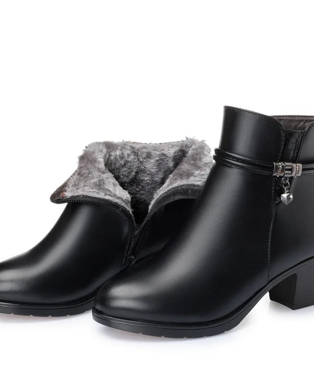 VENALIS | Bottes d'hiver en cuir avec fourrure